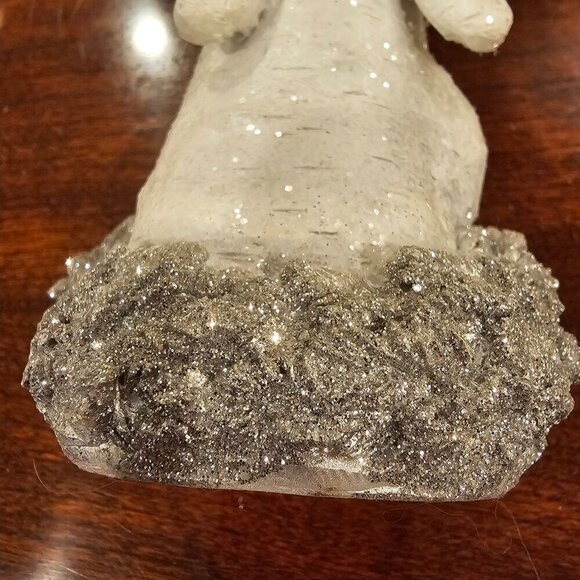 Vintage Transpac Silver Glitter Angel Figurine Handcrafted Resin Holiday Décor - Picture 6 of 8